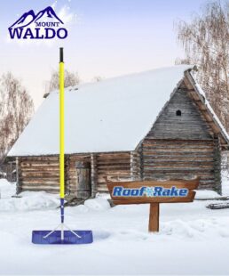 Mt Waldo Roof Rake for Clearing heavy snow and ice from roofs.